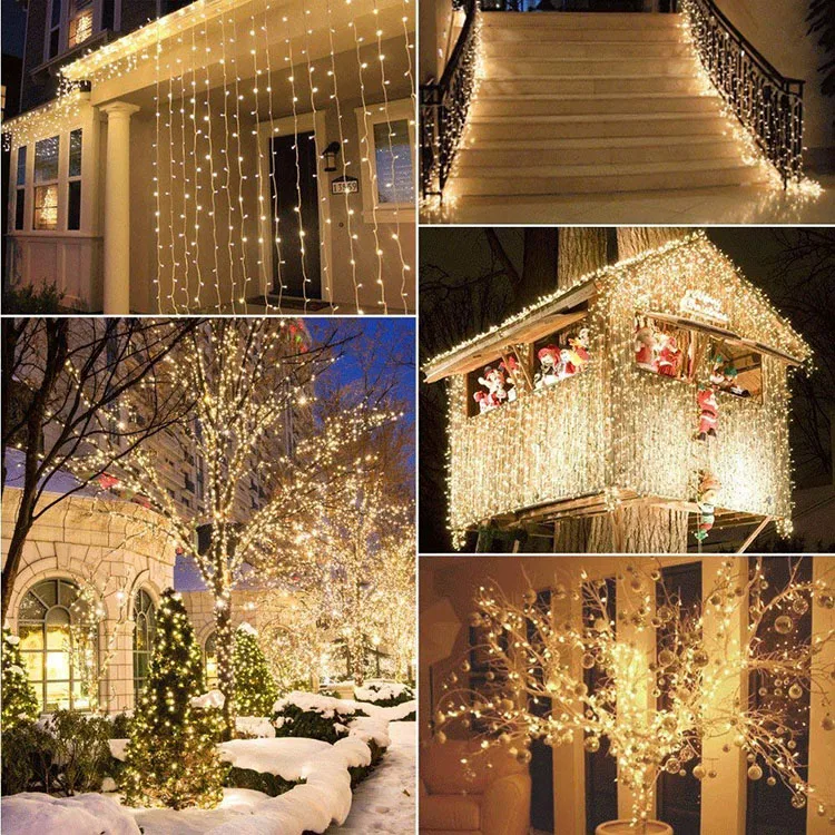 Nicro Christmas Wedding Birthday Party Decoration Curtain Hanging Battery Led String Light Fairy