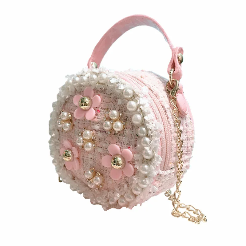 RTS kids shoulder bag girls princess purse bags DIY little girls trendy messenger bags with chain