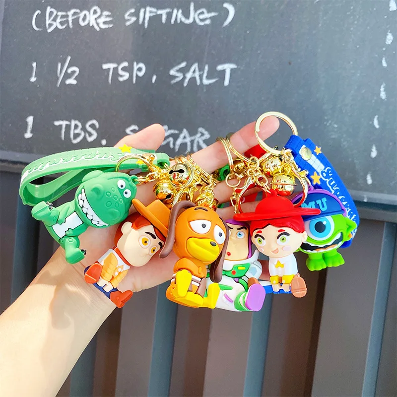 New Anti-Lost Car Key Bag Accessories Cute PVC Soft Rubber Key Ring Lovely Cartoon Toy Key Chain 3D Doll Pendant Keychains