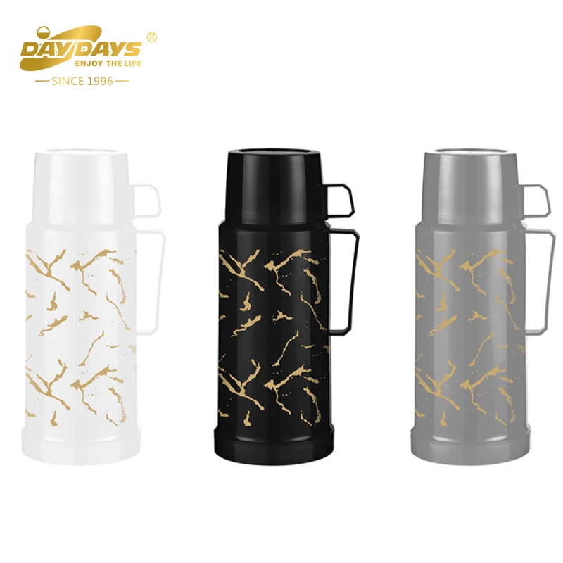 Китайский поставщик Alibaba DAYDAYS 1 л стеклянный сменный ПП термос с мраморным принтом вакуумная фляжка