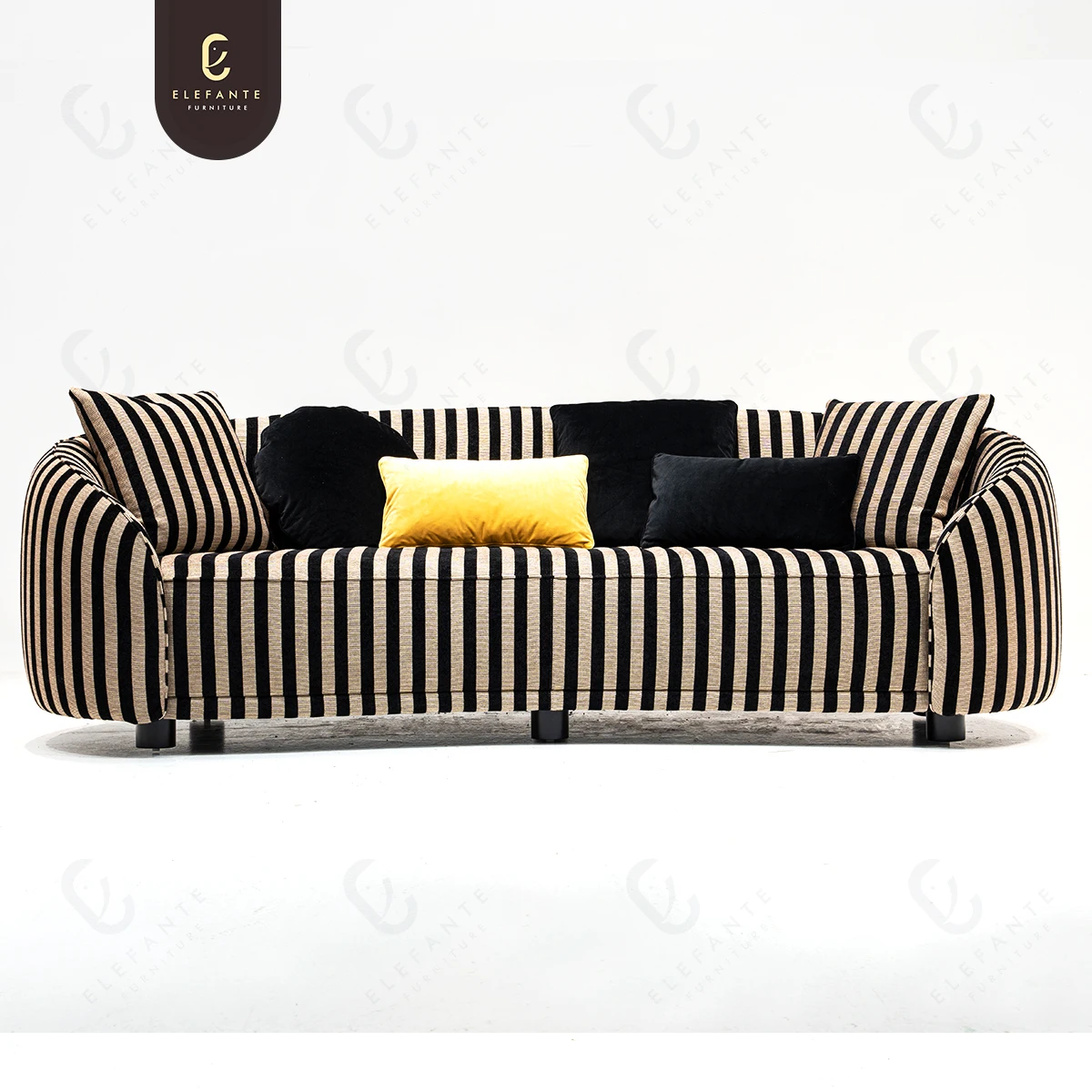 Modern Fabric Section Sofa Set Furniture Living Room Stripe Sofa