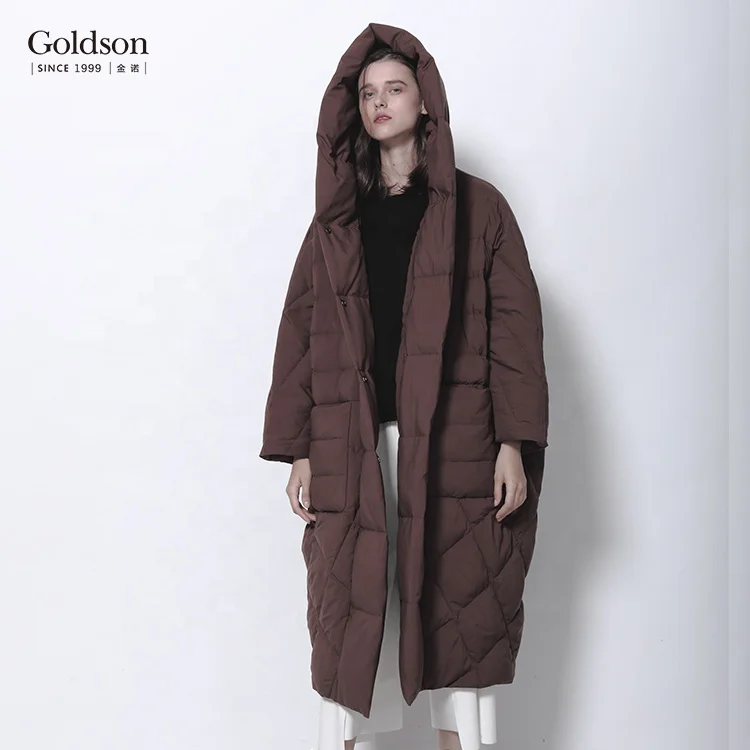 Custom Fashion Wholesale Oversize Black Color Outdoor Hood Winter Long Down Women Jacket