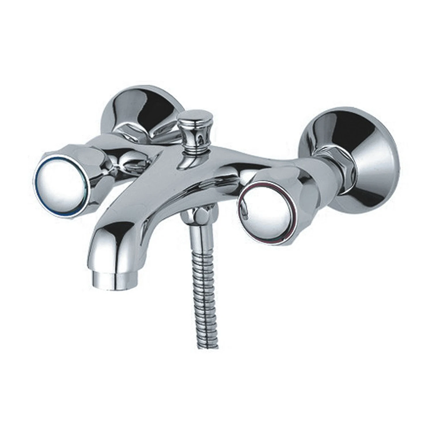 Economic Chrome Brass Bathroom Double Handle Bidet Taps With Pop-UP Waste Cold and Hot Water Bidet Faucets