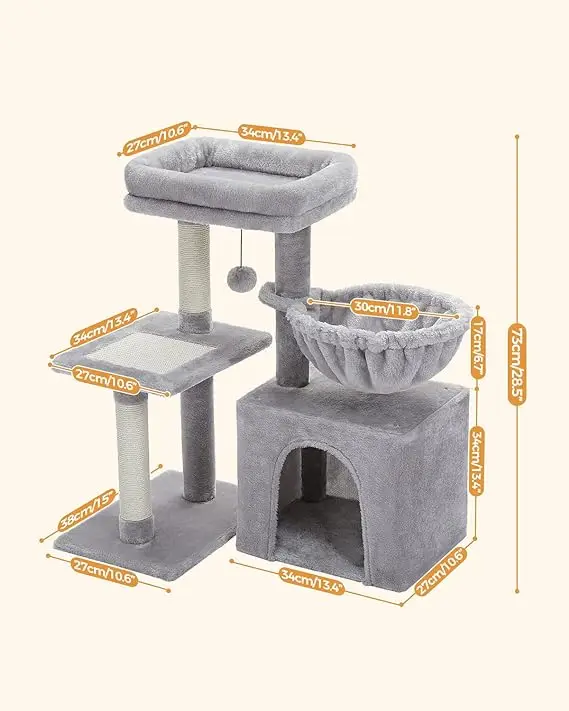wholesale 73cm Small Cat Tree for Indoor Cats activity Tree with Cat Scratching Posts