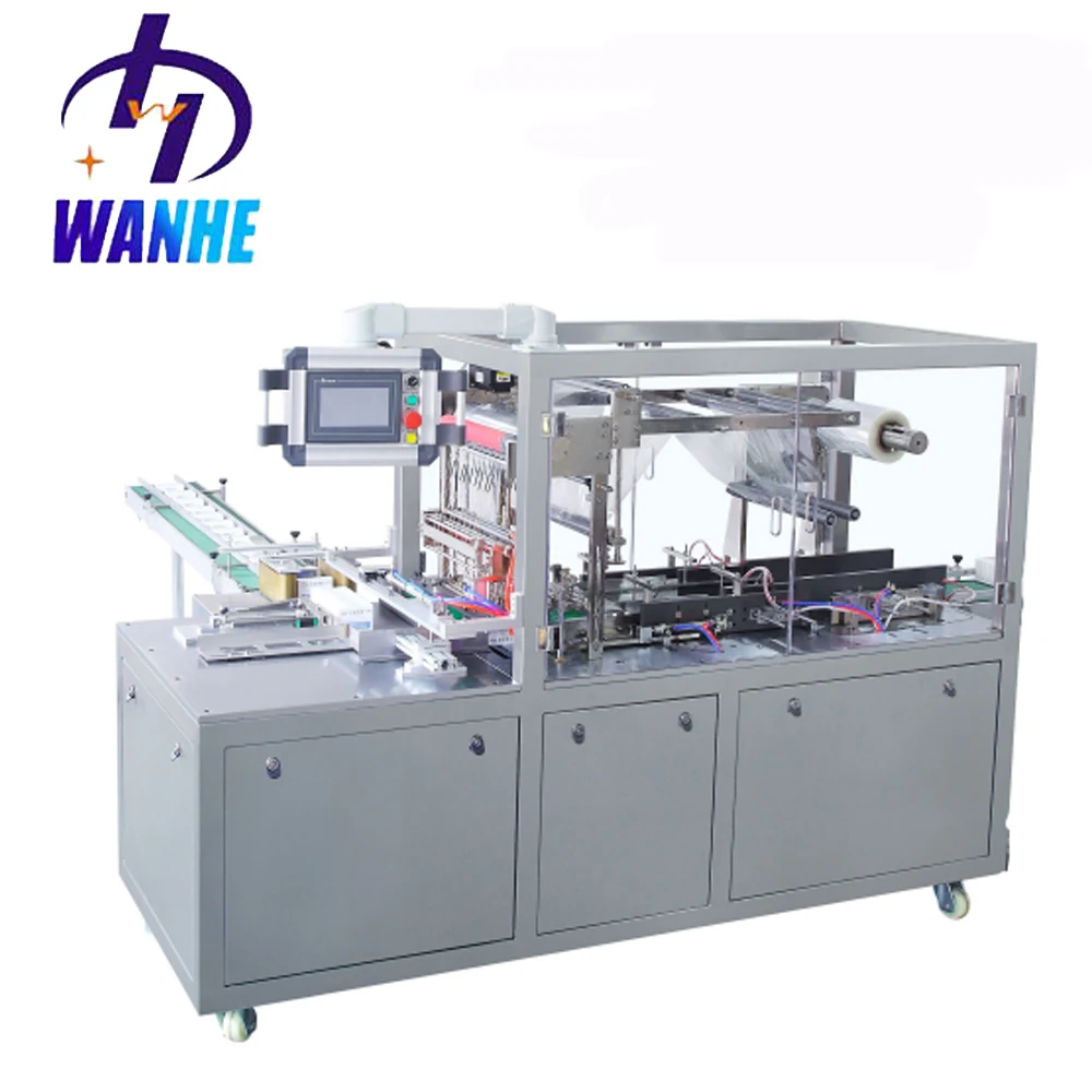 WANHE Poker Perfume Condom Soap Cosmetic Box BOPP Film Wrapping Machine Automatic Biscuit Box Cellophane 3d Packing Machine