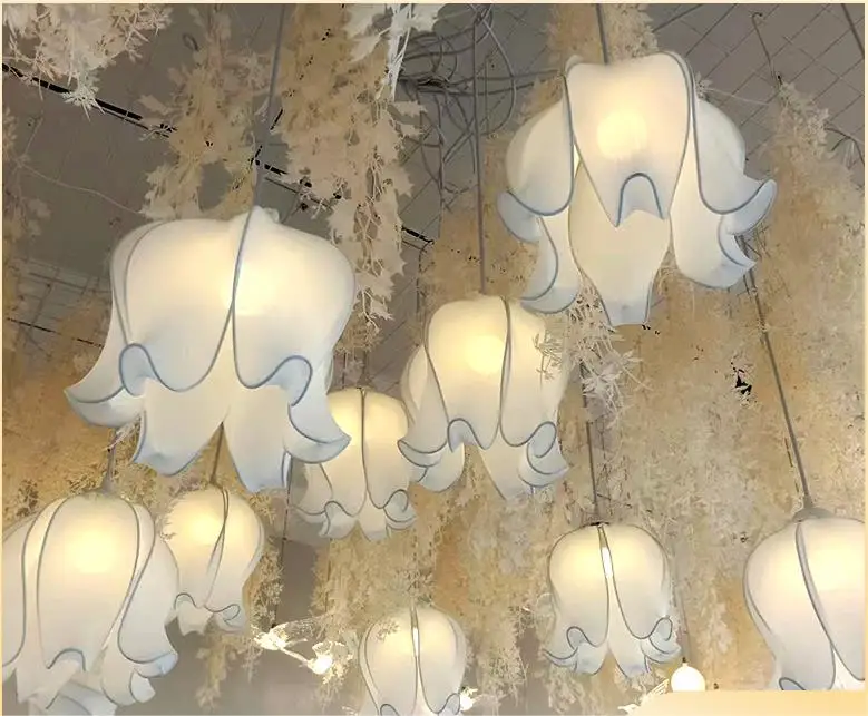 Party props Wedding hanging artificial flower LED ceiling light Wedding centerpieces table decoration party event items