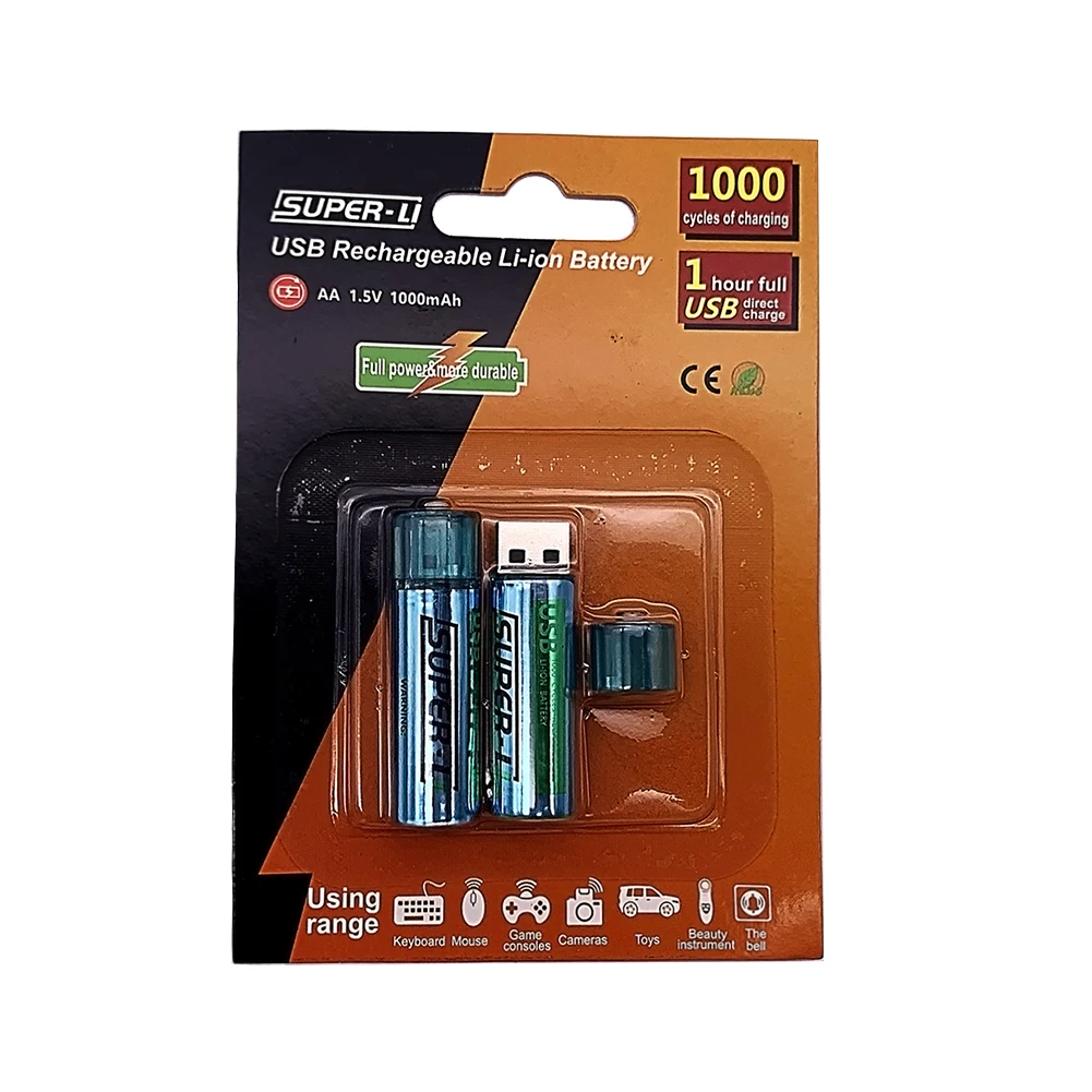 Аккумуляторная батарея 1 5 В AAA литиевая многоразовая микро USB-C зарядный порт батареи