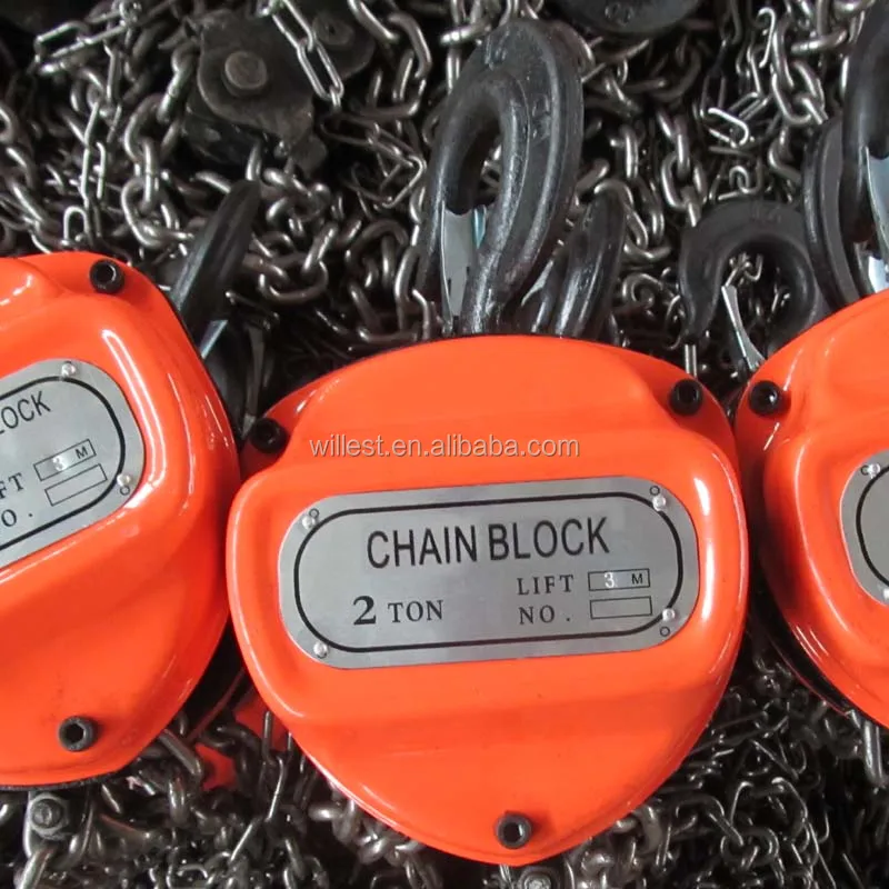 Manual chain block HUTZ 2 ton CE approved triangle head chain pulley block CB20V2-04 industrial lifting hand hoist