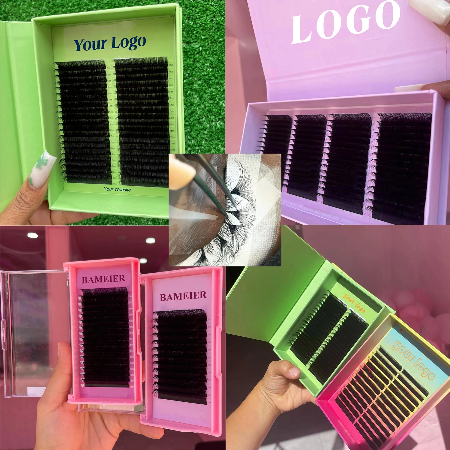 Factory Direct Supply High Quality Velvet Lash Extension Tray Korean Pbt Material Korea Eyelash Extension