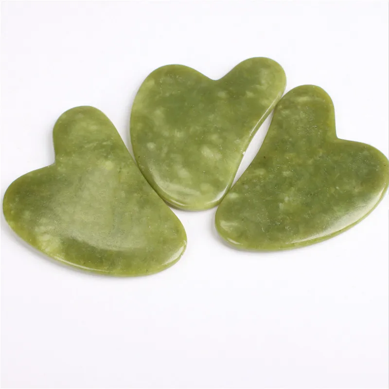 natural jade face green rose quartz gua sha jade