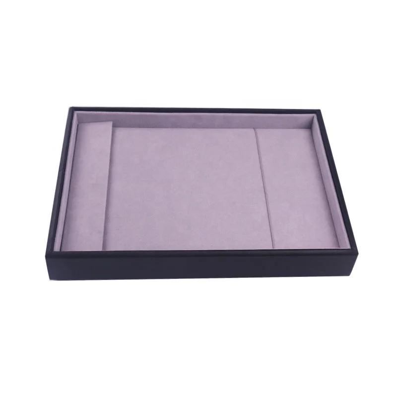 
custom logo stackable design light weight wooden necklace jewelry display tray 11 hook velvet inner ST001-N11 