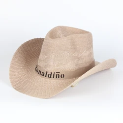 Fashion Summer Casual Unisex Beach Trilby Wide Brim Jazz Sunshade Straw Panama Paper Cowboy Hats For Men