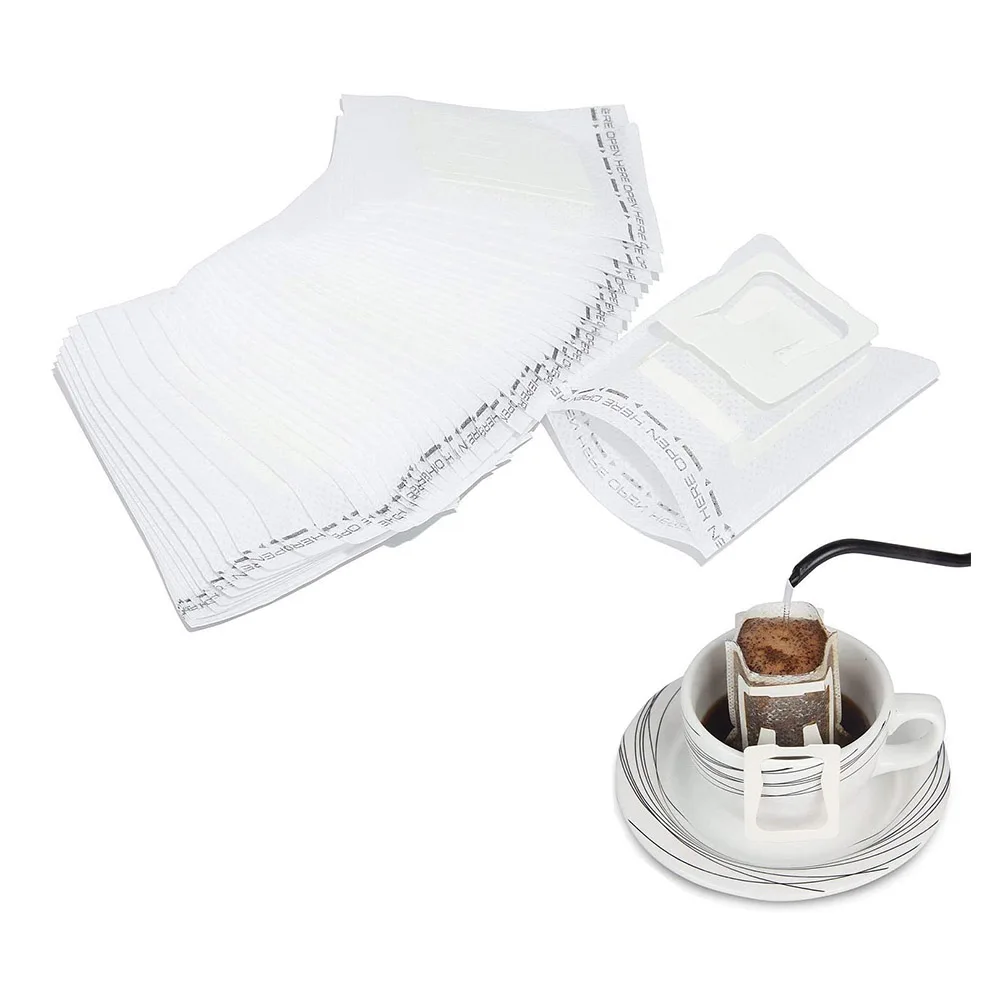 Custom Coffee Tea Filter Paper Drip Bag Hanging Ear Disposable Type Portable Coffee Filter Bag Virgin 100% Wood Pulp