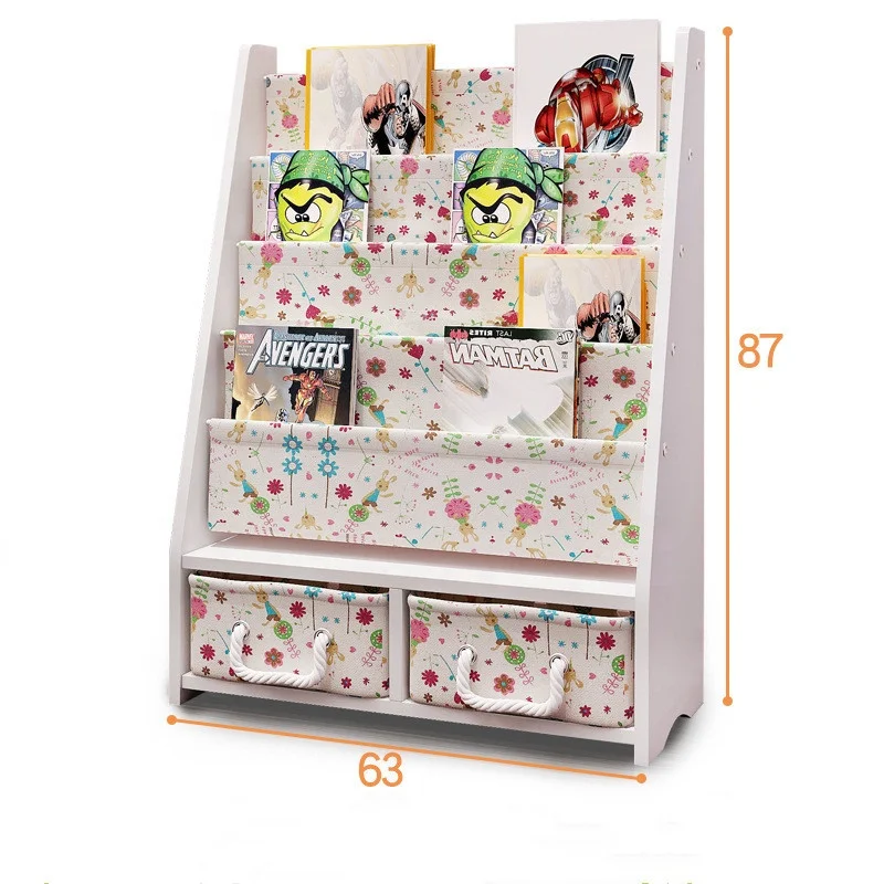 
kindergarten toddler Magazine Rack organizer Kids Sling Bookshelf wooden bookcase for reading room 