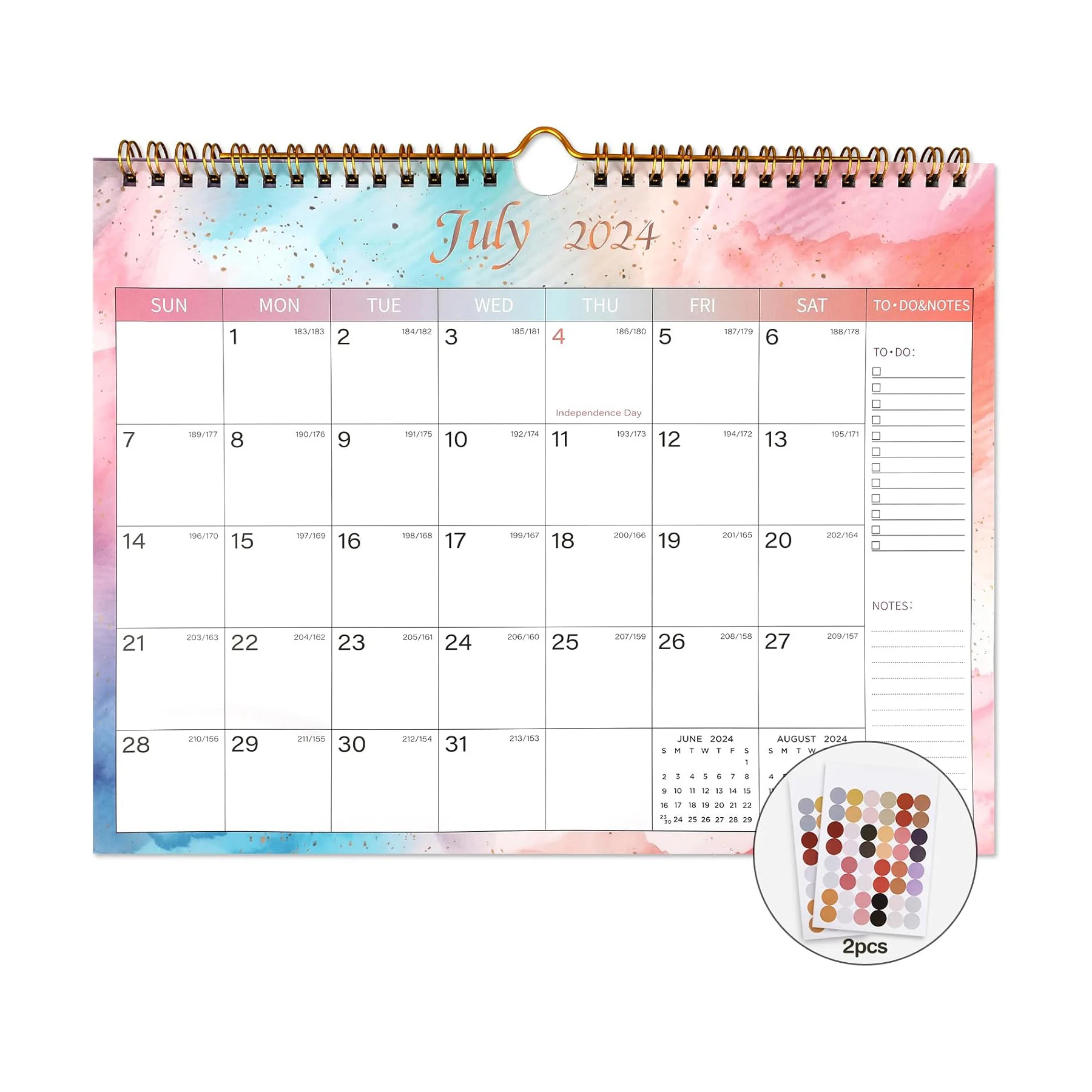 Wholesale Custom Printed 2024-2025 Calendar 12 Months  Desk Calendar For Home and Office Planning