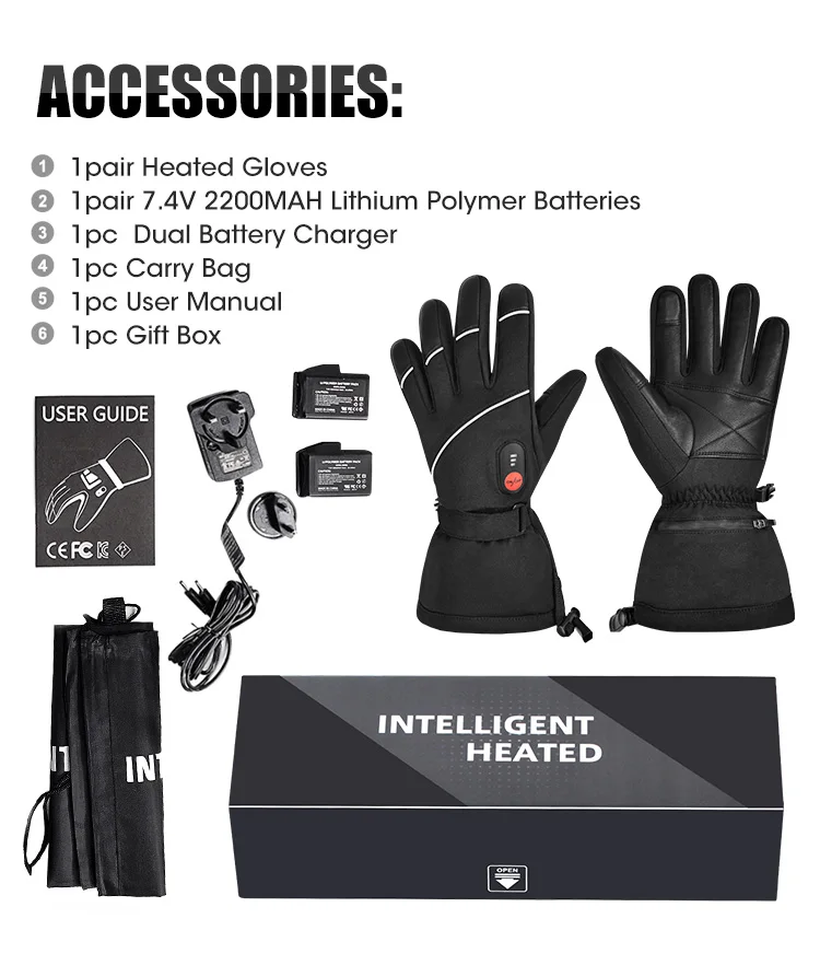 Savior Winter Outdoor Electric Skiing Heating Gloves Rechargeable Man Touch Screen Thermal Heated Gloves