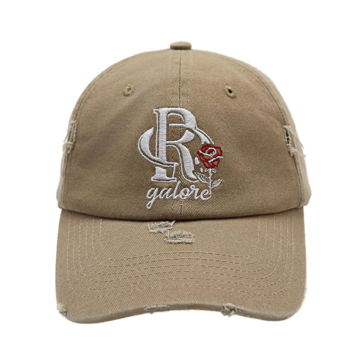 Unstructured Washed Dad Cap Embroidered Premium Embroidery Custom Distressed Dad Hat