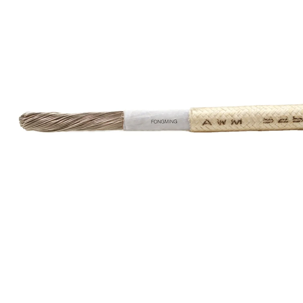 300V 600V 250C 24awg 20awg 18awg 16awg 14awg 12awg 10awg PTFE Лента Изолированные Стекловолоконные плетеные провода и