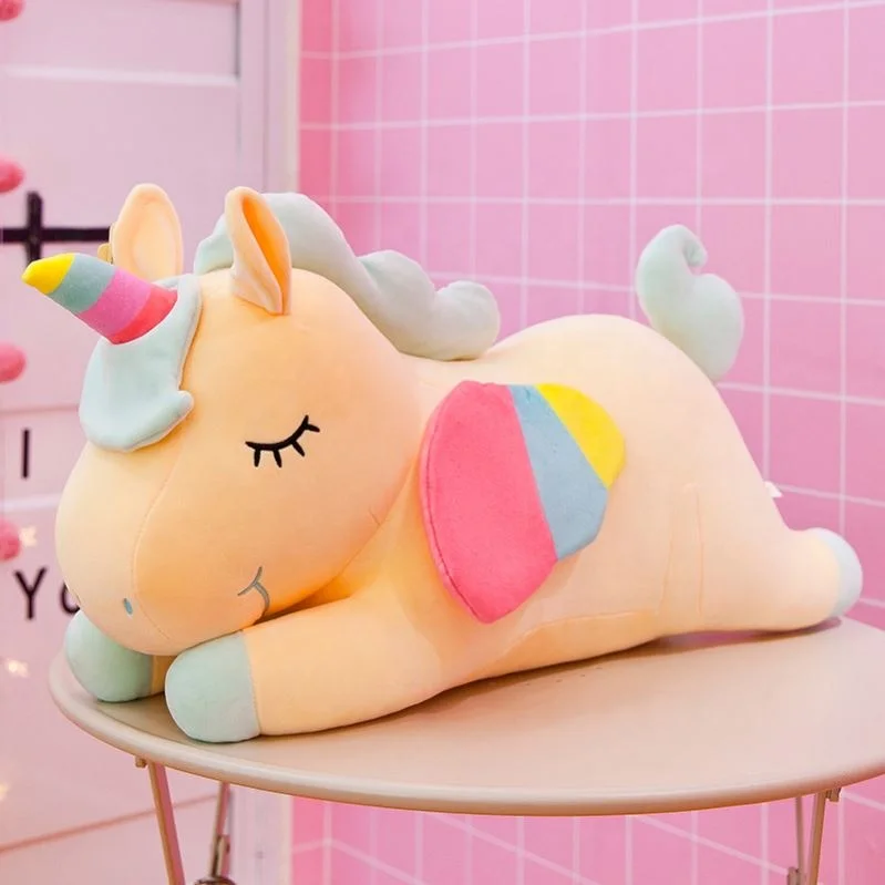 Hiton 30cm 40cm Finelai 2021 Unicorn Plush Pillow Sleeping Toys Soft Stuffed Unicorn Soft Dolls Animal Horse Pillow Toys