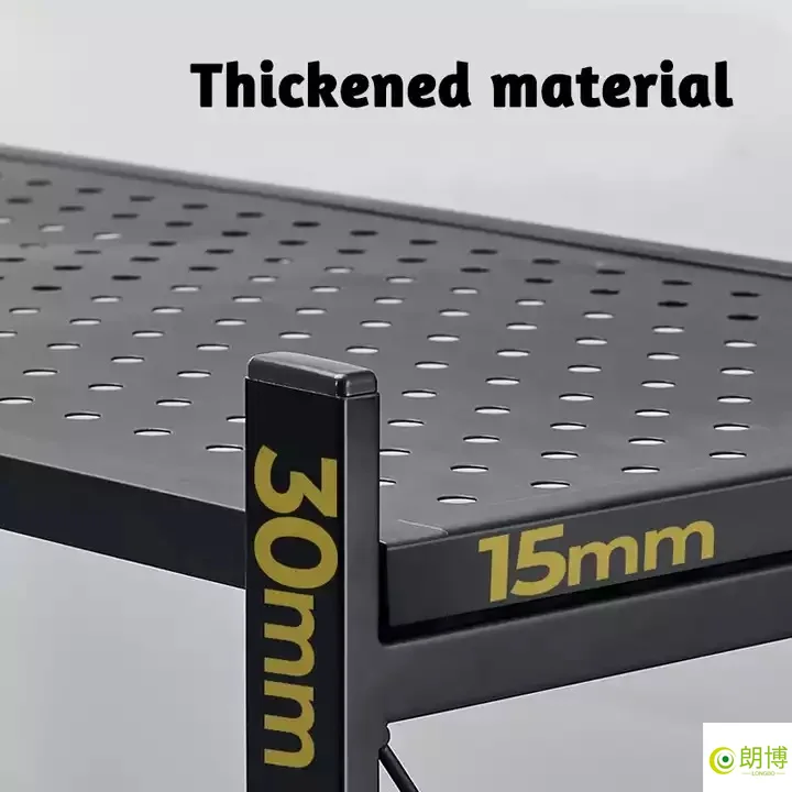 Wholesale Kitchen Storage Foldable Storage Rack Kitchen Display Rack Shelf with Wheels Storage Holders Racks Customized Logo