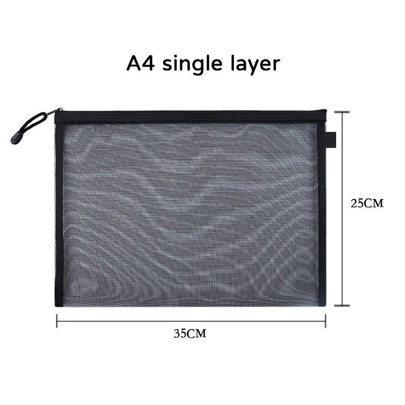 Zipper Pen Pencil Organizer Pouch Reusable Nylon Mesh PVC Cosmetic Bag Black Makeup Bag Print Transparent Fashion for Travel