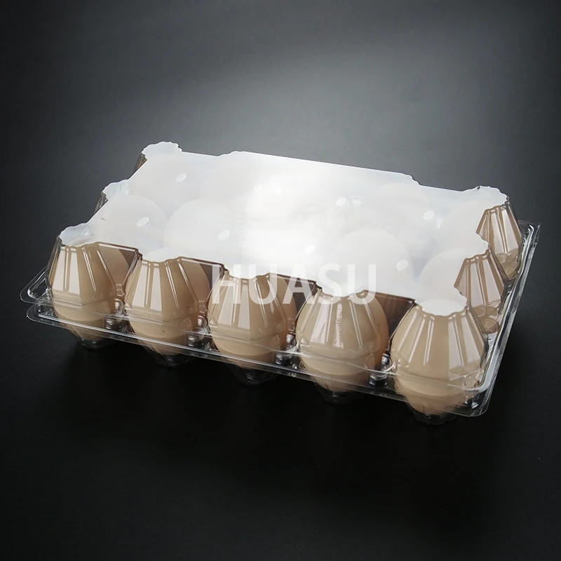 Wholesale Chicken Egg Holder Clamshell Chicken Egg Tray Transparent Plastic 6 8 12 15 16 30 Holes PET Agriculture