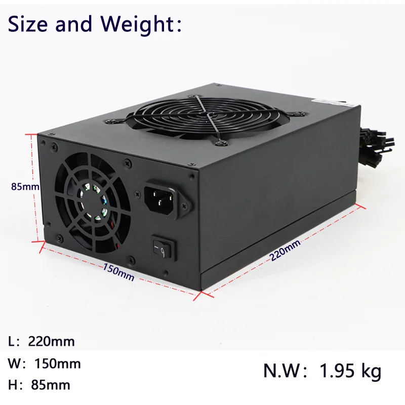 Блок питания Atx 80 Plus Gold GPU для ПК, 1800 Вт, блок питания для компьютерного