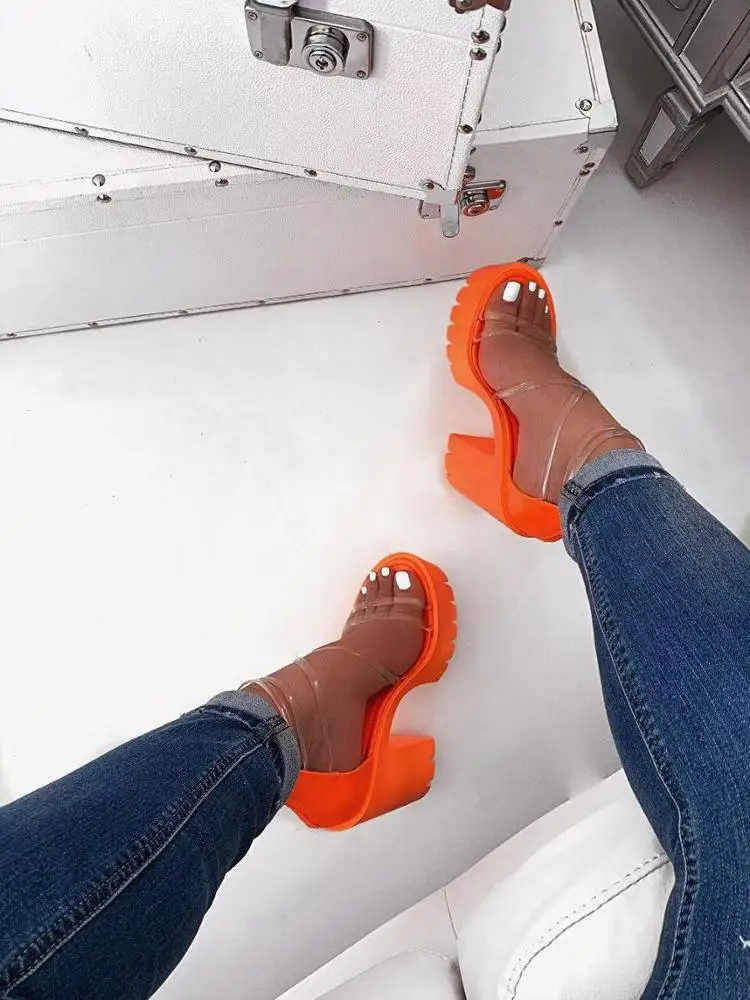 2022 Dropshipping Hot sale fashion summer chunky platform high-heel cheap shoes sandals for women