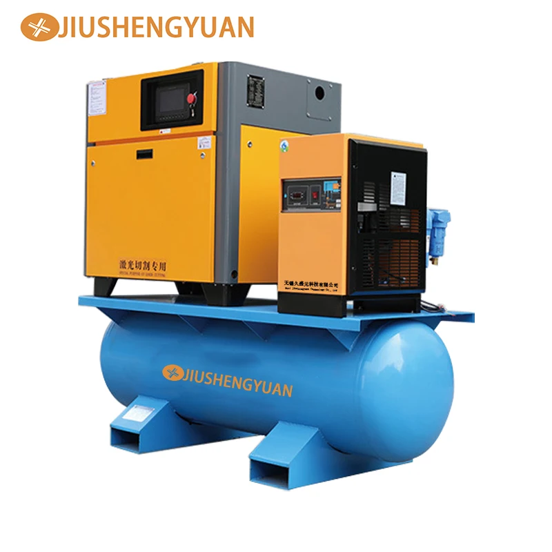 Direct Driven 11kW 15 hp Rotary 16 Bar Screw Air Compressor with air dryer and tank integrated Machines for Laser Cutting