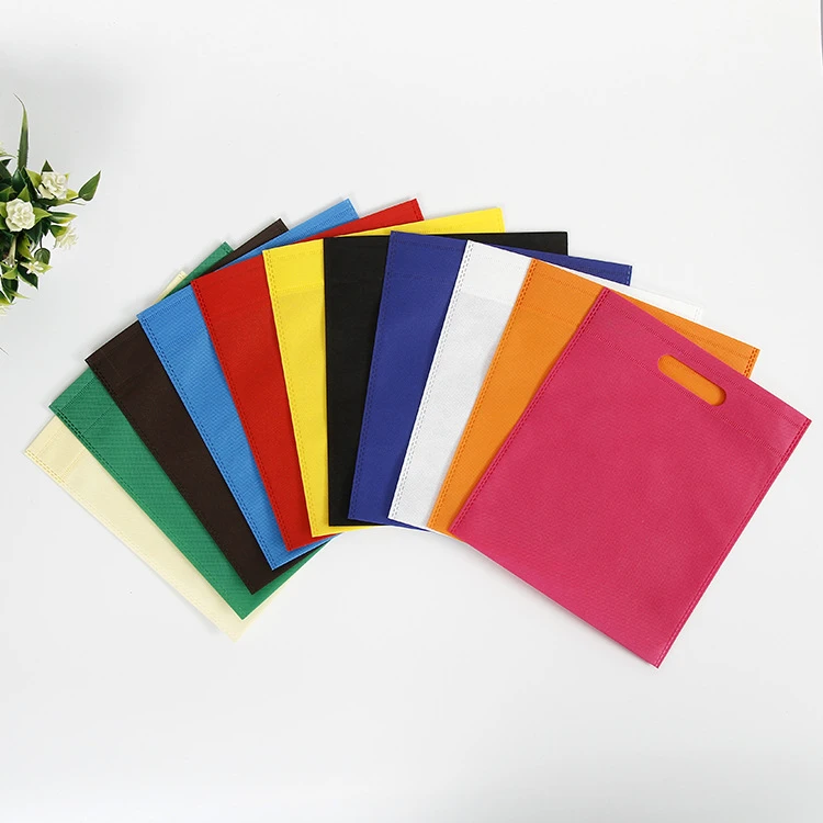 Wholesale Biodegradable supermarket non-woven die cut bag Shopping  bags with logo D Cut Non Woven Bag