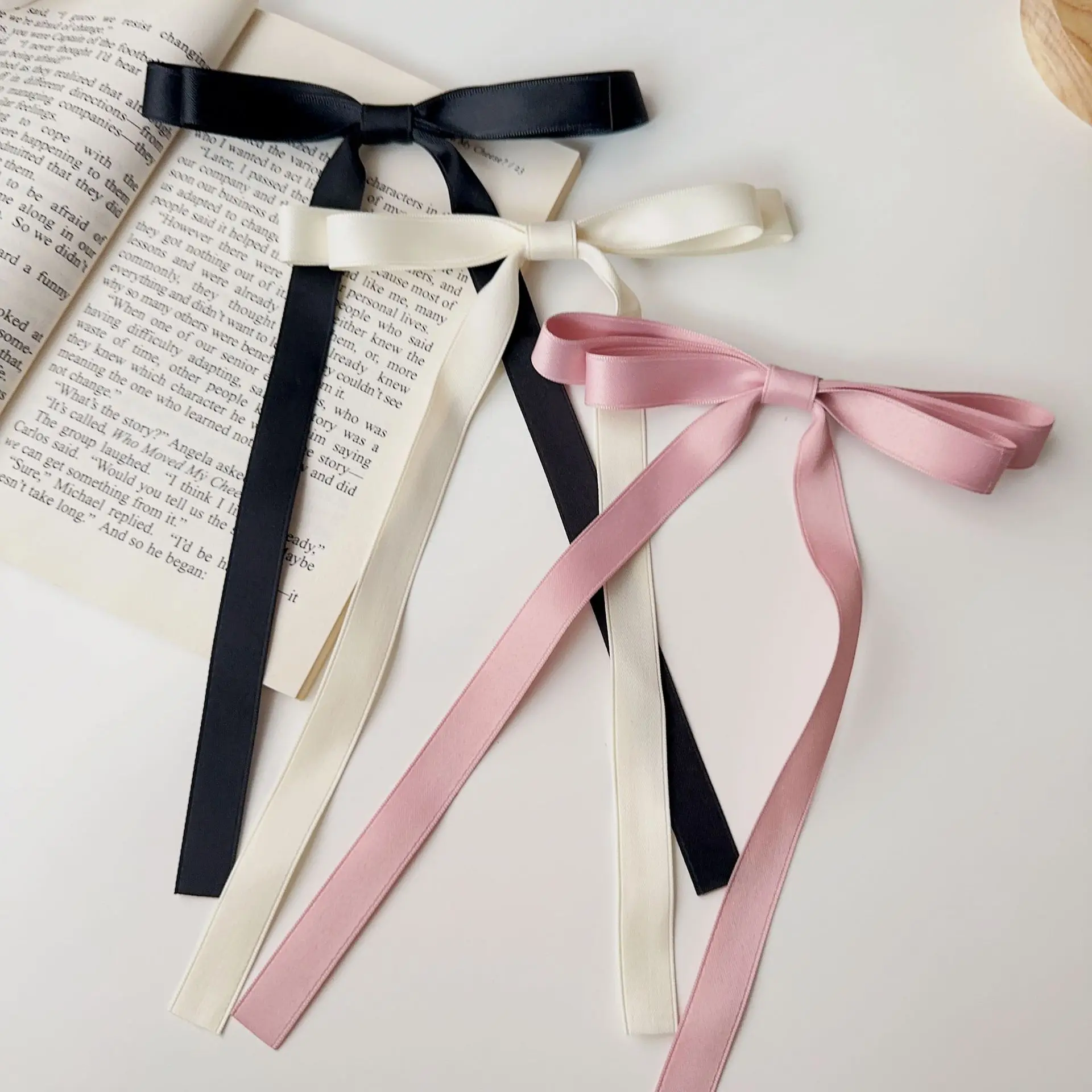 Tassel Ribbon Bowknot Hair Clips with Long Tail Hair barrettes for Women