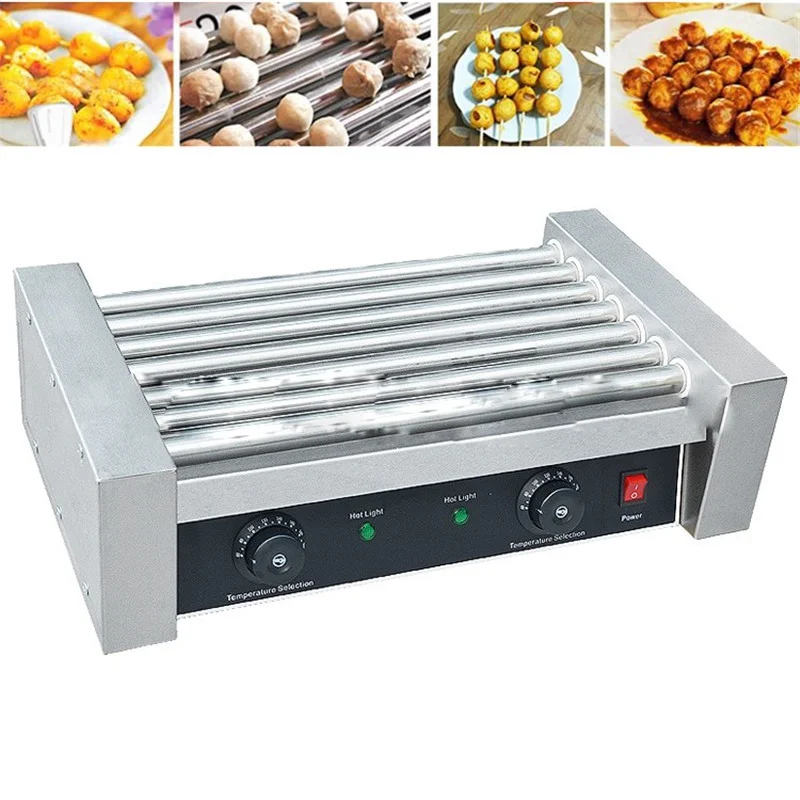 Hot Dog Commercial 5 Rollers Snack Equipment Electric Automatic Insulation Available Hot Dog Making Machine