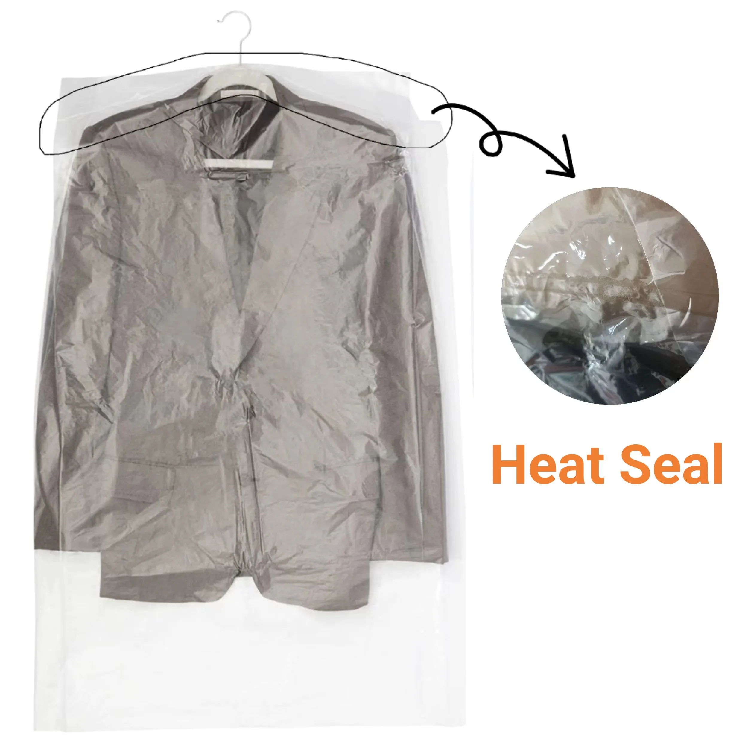 Inexpensive Eco Friendly Heavy Duty Rectangular clear Plastic Garment protection Bags for