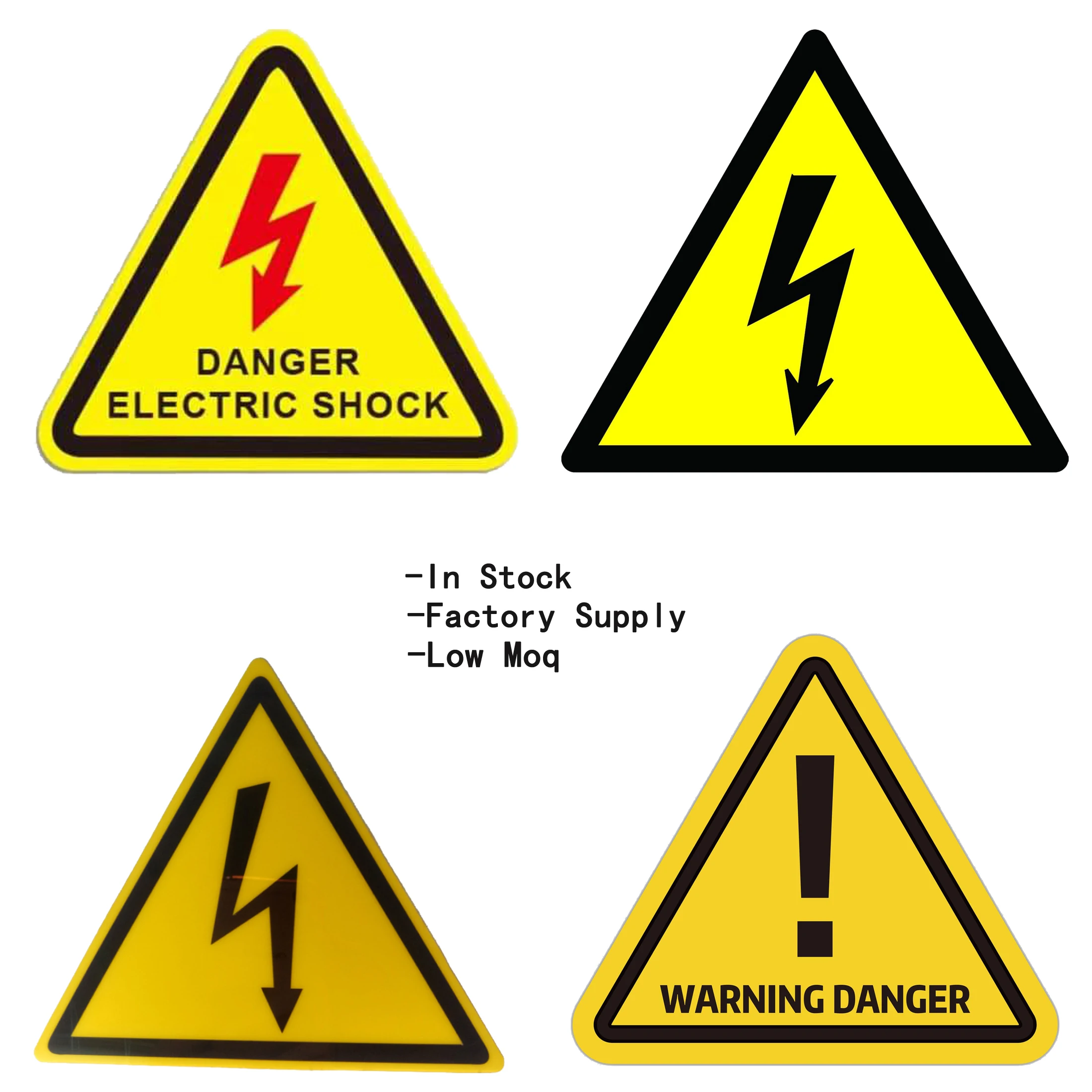 Wholesale High Quality Custom Reflective Danger Warning Label Triangle Sticker for Outdoor Electric Danger Sign