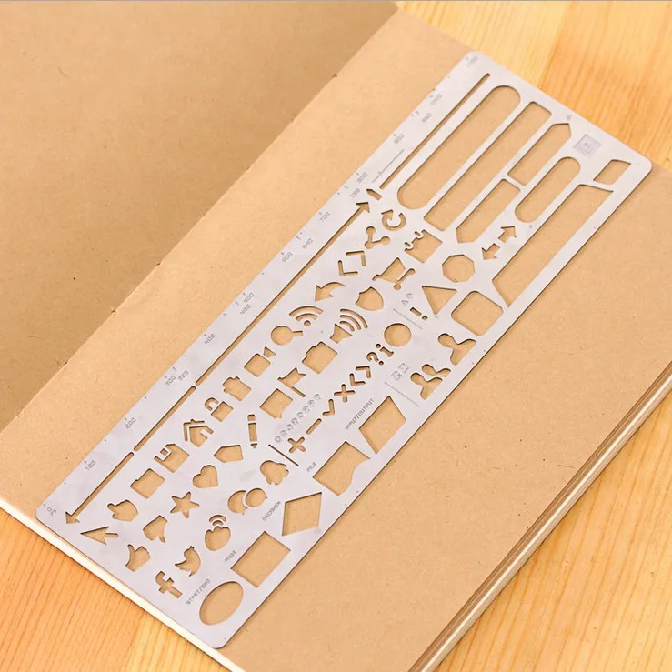 18*6 cm Multi function bookmark  template ruler drawing ruler digital letter metal hand account ruler