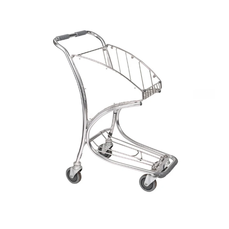 High quality Stainless steel airport trolley shopping cart duty free trolley Small Suitcase Cart