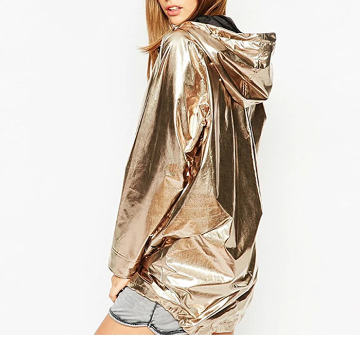 Куртка-бомбер, новинка, женские куртки, женская верхняя одежда, весеннее пальто с капюшоном, женские водонепроницаемые куртки на молнии, цвета металлик