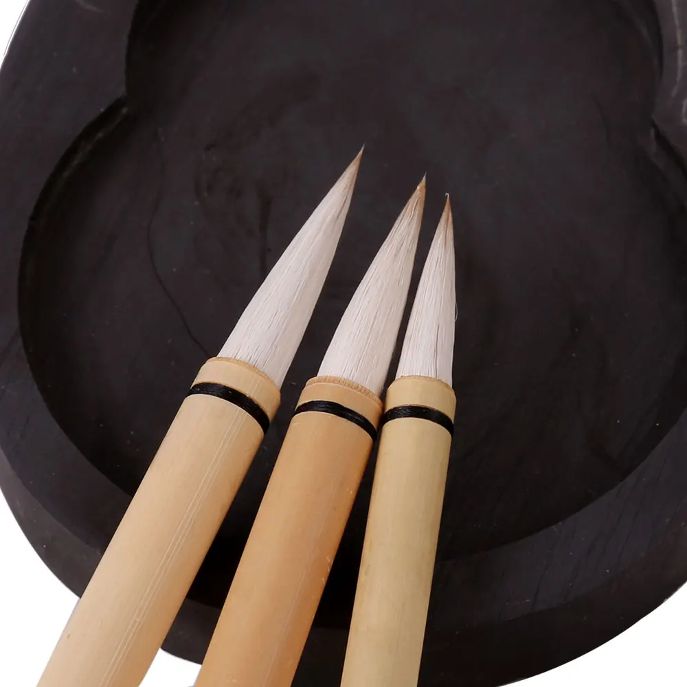 Artecho Chinese Calligraphy Brush, Calligraphy Sumi Brush 3 Size baiyun Maobi for Beginners to Practice Writing
