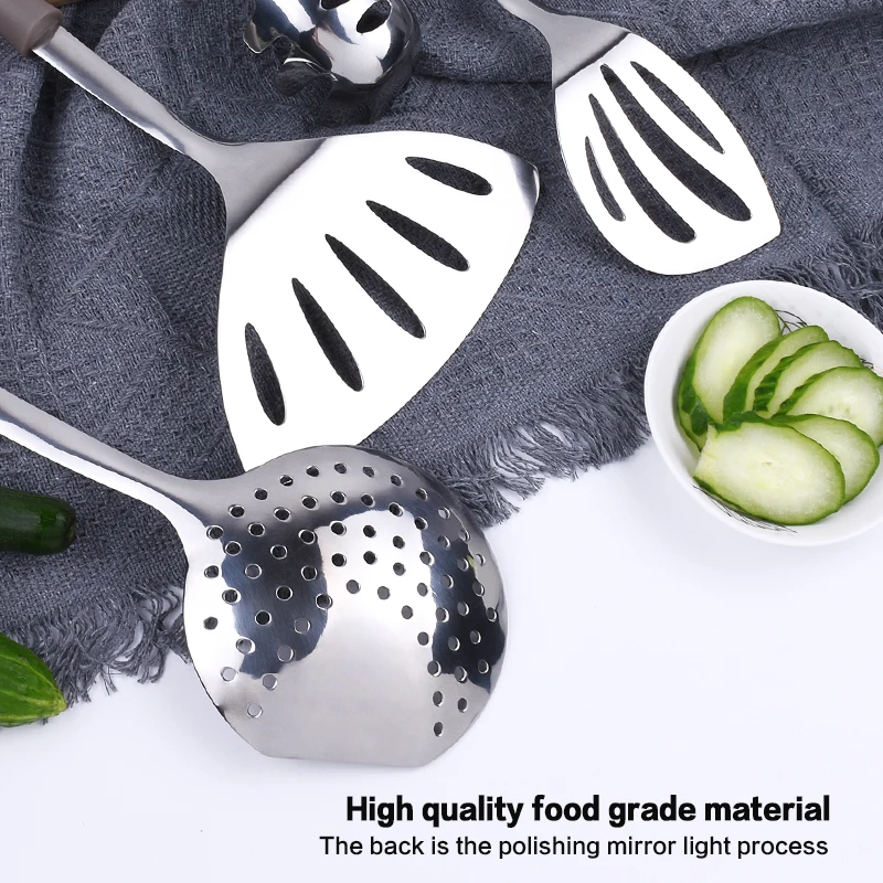 Wholesale Stainless Steel Kitchen Utensils Set PP handle kitchenware cookware cooking utensils set