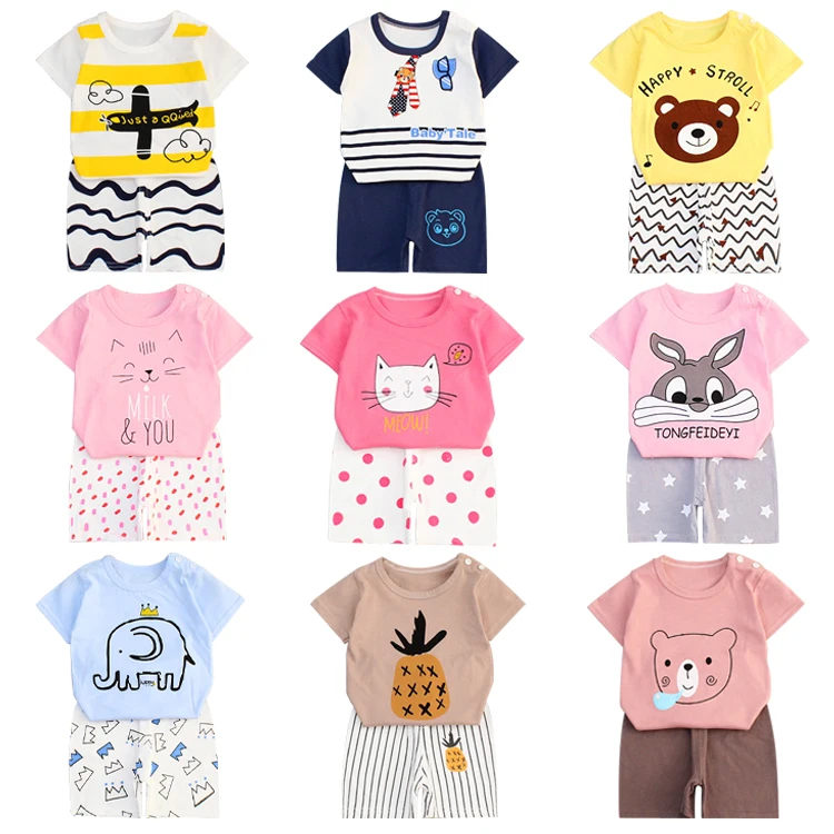 Kids T-shirt shorts two piece set baby short sleeve shorts set boys girls clothes short sleeve shorts set