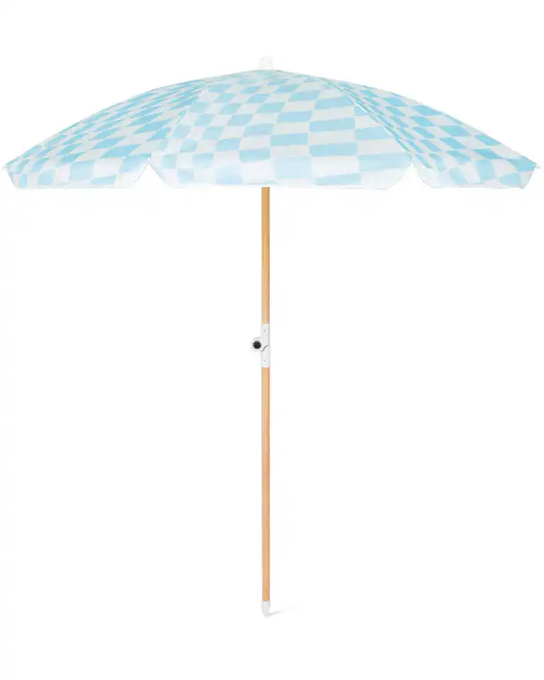 wholesale 100% cotton bind canopy beach essentials sun umbrella boho recycled material fringe parasol with carrying bag