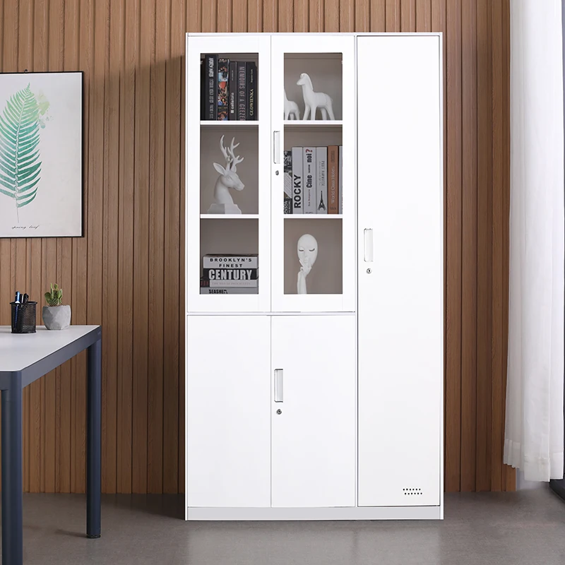 2 Glass 3 metal 5 doors storage cupboard steel filing cabinet Chemical office metal file cabinet