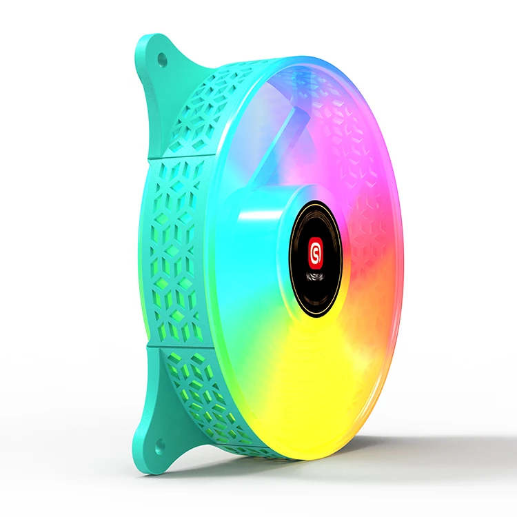 120mm Computer RGB Cooling Cooler Fan pc 12V 6pin Dual LED Ring Multicolor Remote Control Modes Quiet pc Fan