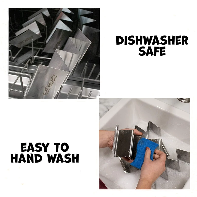 Taco Holders 4 Packs Stainless Steel Taco Stand Rack Tray Style Oven Safe for Baking Dishwasher and Grill Safe