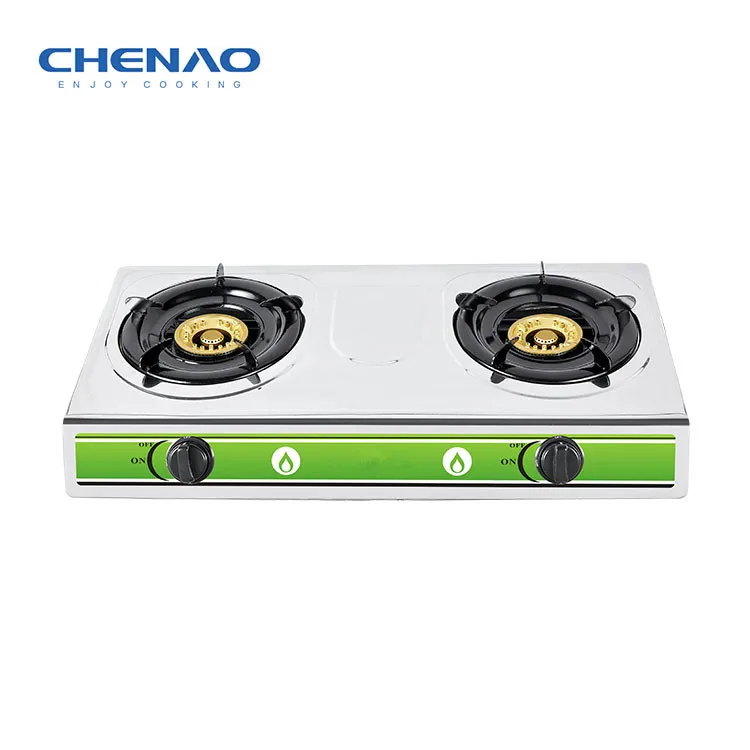 Прочная газовая плита из нержавеющей стали с 4 горелками латунная