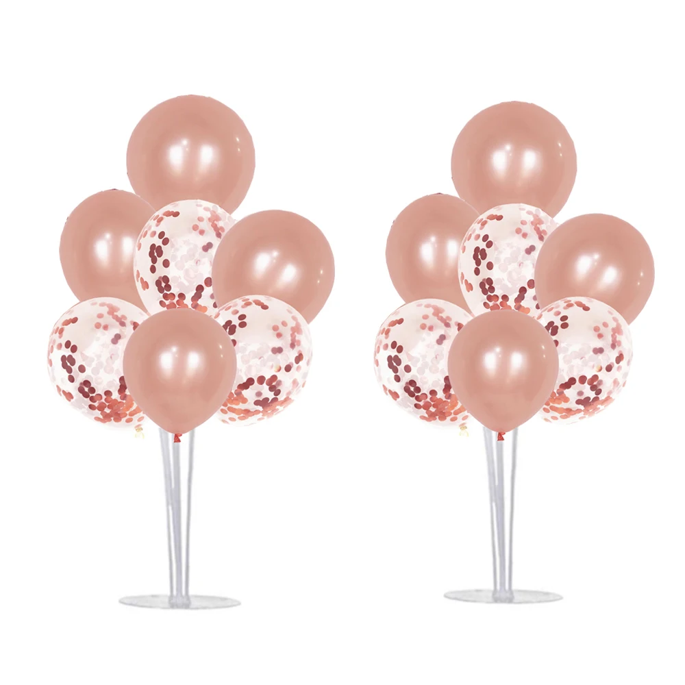 Balloon Stand Kit 2 Sets Table Decorations for Wedding Birthday with 14 Sticks 14 Cups 2 Base 14 Balloons