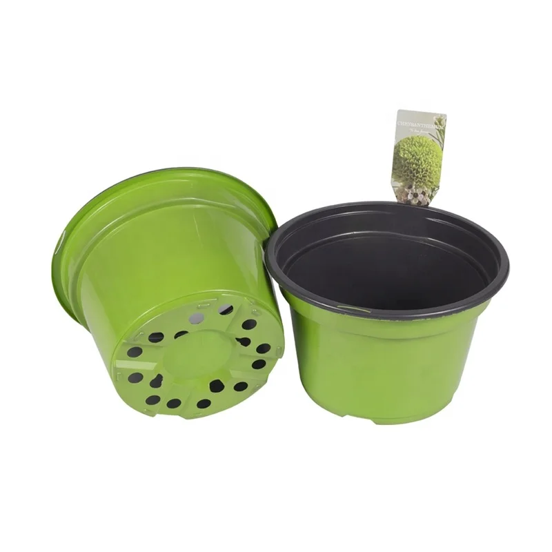Green House Round Containers Coloured 1 Gallon Squat Seedling Pot Recycled Nursery Vacuum Formed Plastic Mini Pot