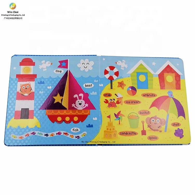 Full color baby educational books learning lift and flap books printing baby animal book