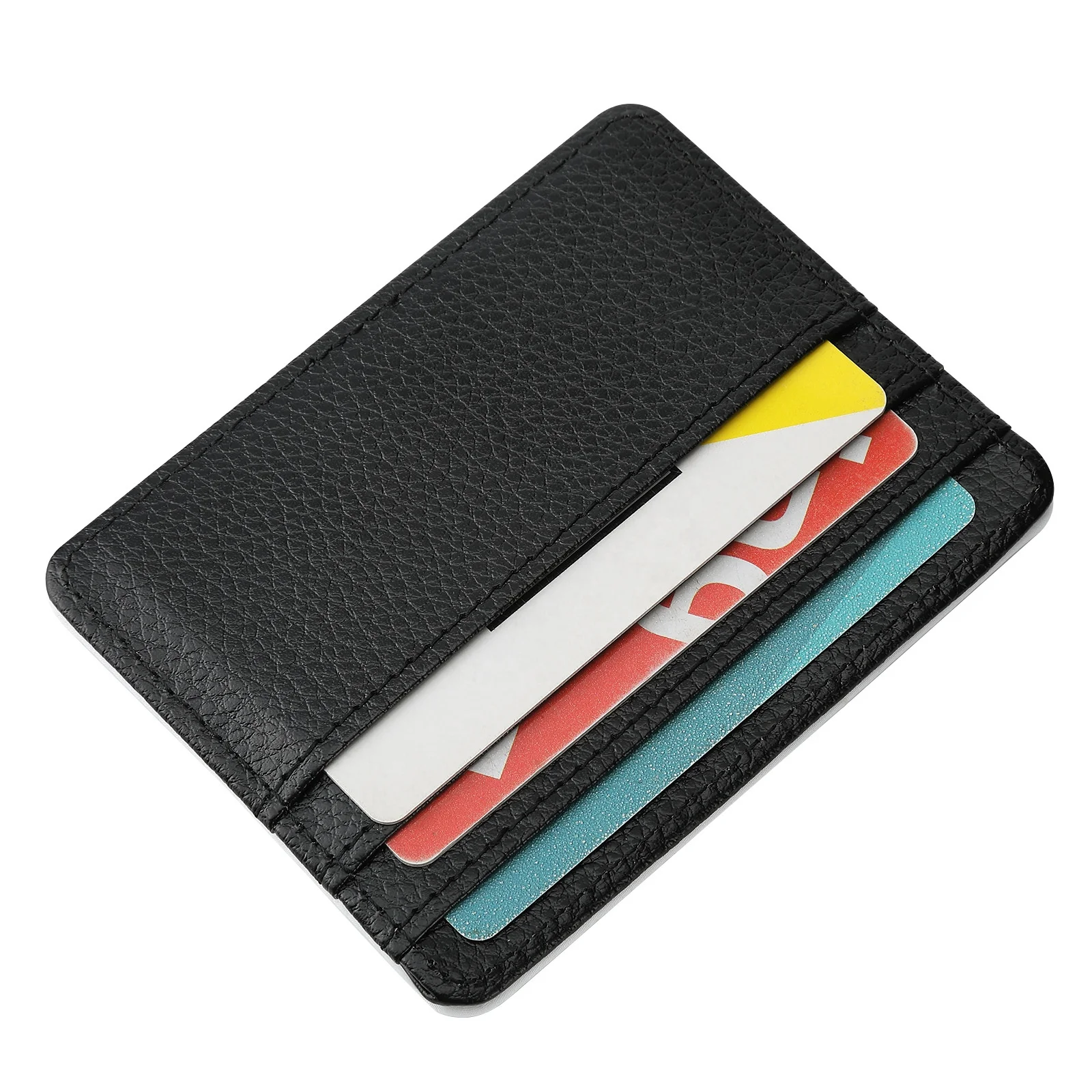 Name Card Holder Credit Card Holder Hand Made Front Pocket Id Card Wallet Print Full Grain Leather Thread Customized GERUI