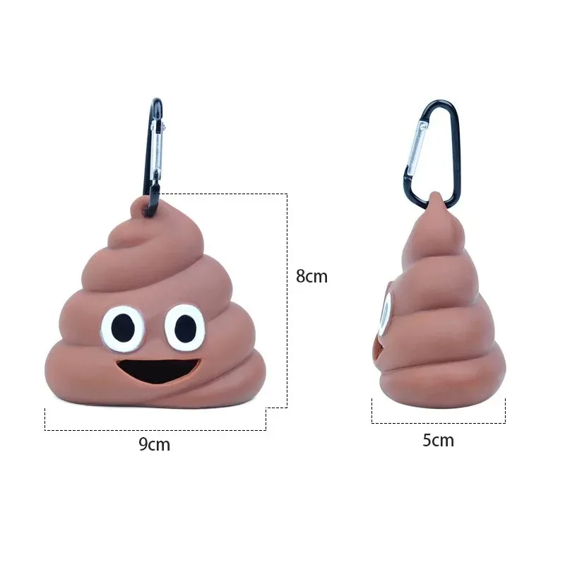 Poop Bag Dispenser Poop Bag Holder Dog Waste Bags Keychain Pickup Poop Tool Pet Accessories Multi Purpose Cleaning Tools Brown